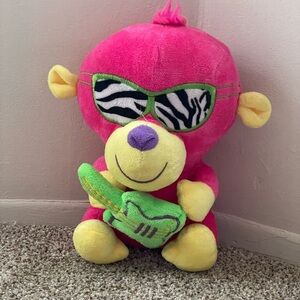 Kelly Toy Monkey Plush Pink Zebra Sunglasses Green  Guitar